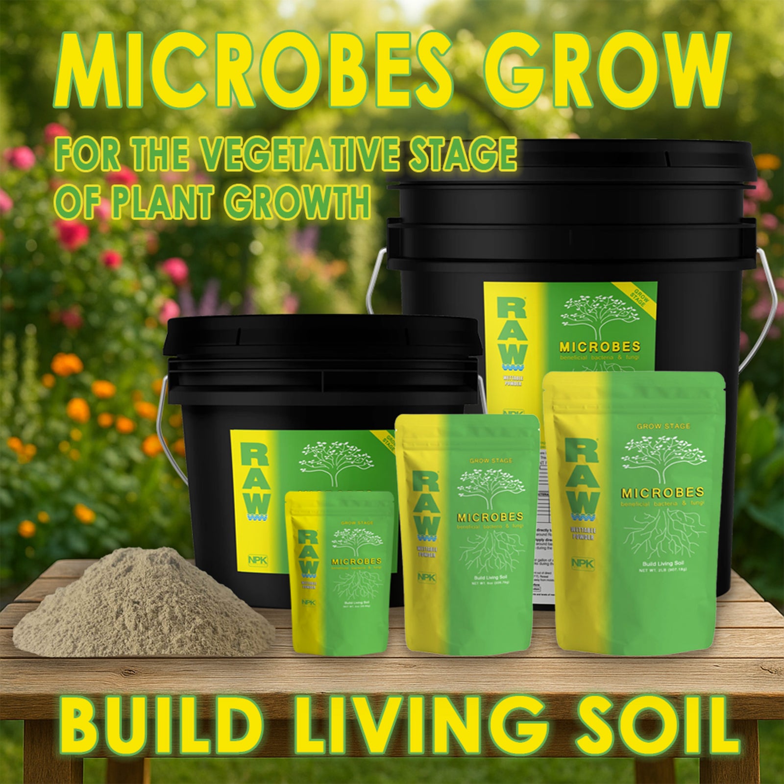 RAW Microbes Grow Stage | Beneficial Bacteria & Fungi for Roots