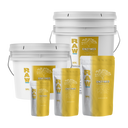 RAW Enzymes supplement, concentrated blend of cellulase, xylanase, and beta-glucanase enzymes, water-soluble powder for soil, hydroponics, and foliar use, available in multiple sizes.