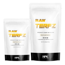 RAW Terpz potassium + amino acid supplement, water-soluble powder for terpene and aroma programs in soil, coco, hydro; available in multiple sizes.